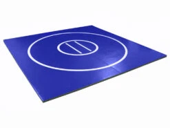 AK Athletic Equipment 8' X 8' X 1 3/8" Roll-Up Wrestling Mat -Total Fitness Shop 10 10 blue with white circles and starting lines 339c83f6 bbe8 4f3c 98a9 c28625964e03