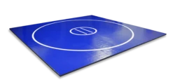 AK Athletic Equipment 15' X 15' X 1 3/8" Roll-Up Wrestling Mat 15 AK Athletic Equipment 15' X 15' X 1 3/8" Roll-Up Wrestling Mat -Total Fitness Shop 12 12 blue with white circles and lines 6977e237 d3e1 4723 9d67 bc3d01ebc79e
