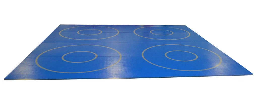 AK Athletic Equipment 20' X 20' X 1 3/8" Roll-Up Wrestling Mat With Four Practice Circles 2 AK Athletic Equipment 20' X 20' X 1 3/8" Roll-Up Wrestling Mat With Four Practice Circles - Image 2